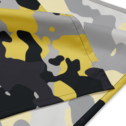 Camo Bandana | Yellow, Black & Silver Camouflage