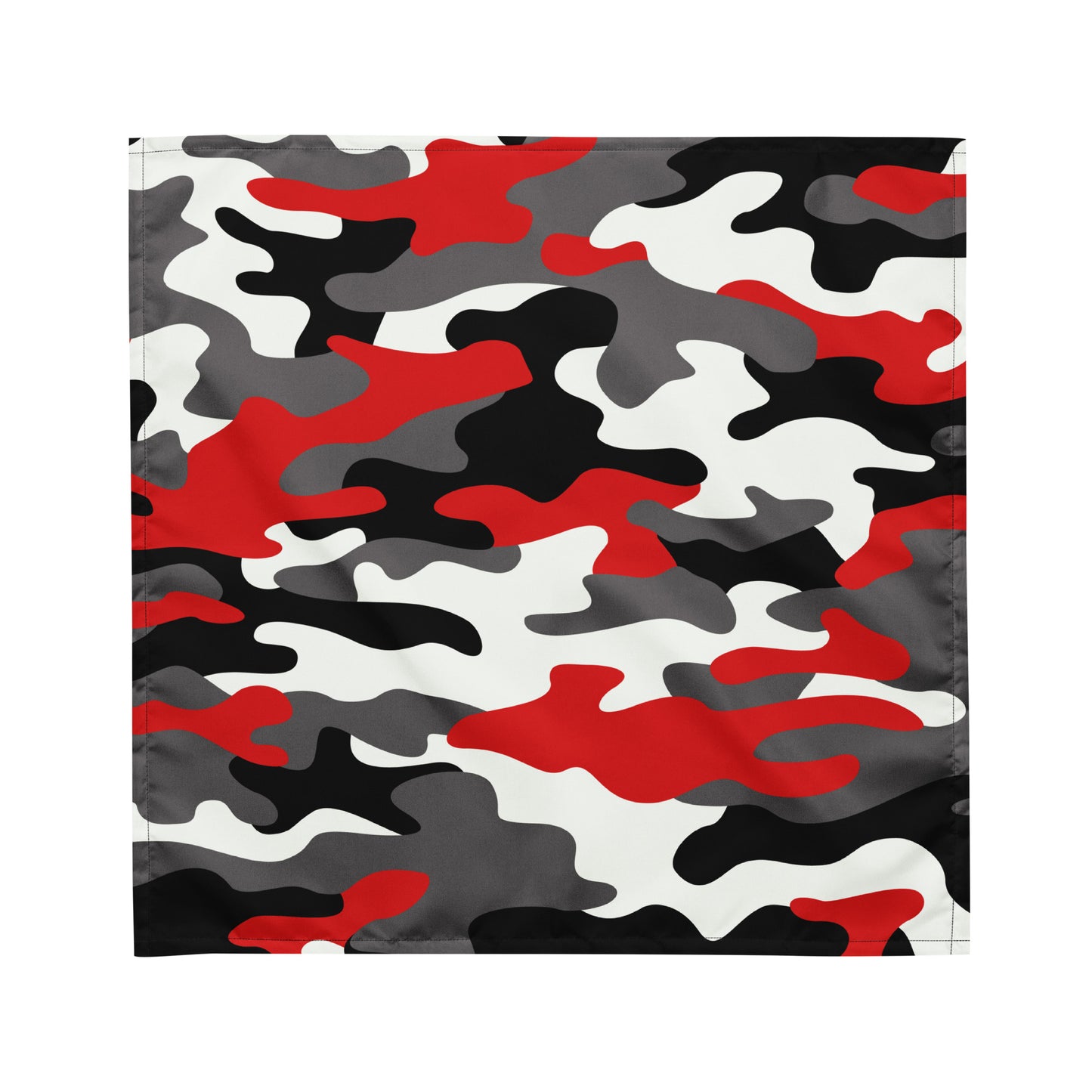 Camo Bandana | Red, Black & White Camouflage Print