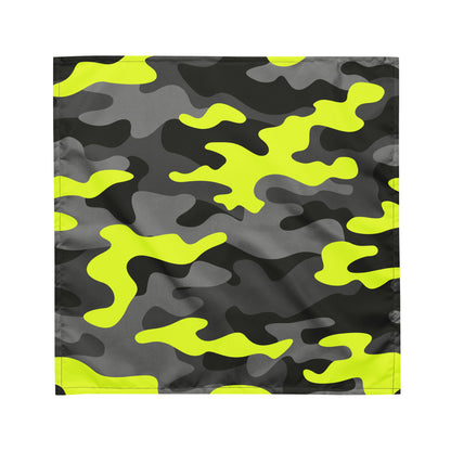 Camo Bandana | Black, Gray & Yellow Camouflage Print