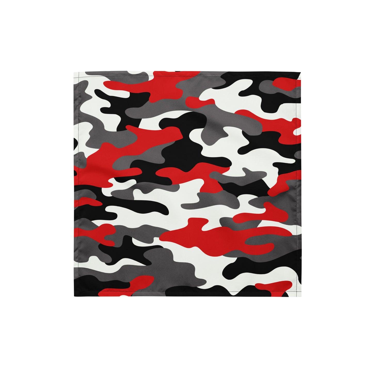 Camo Bandana | Red, Black & White Camouflage Print