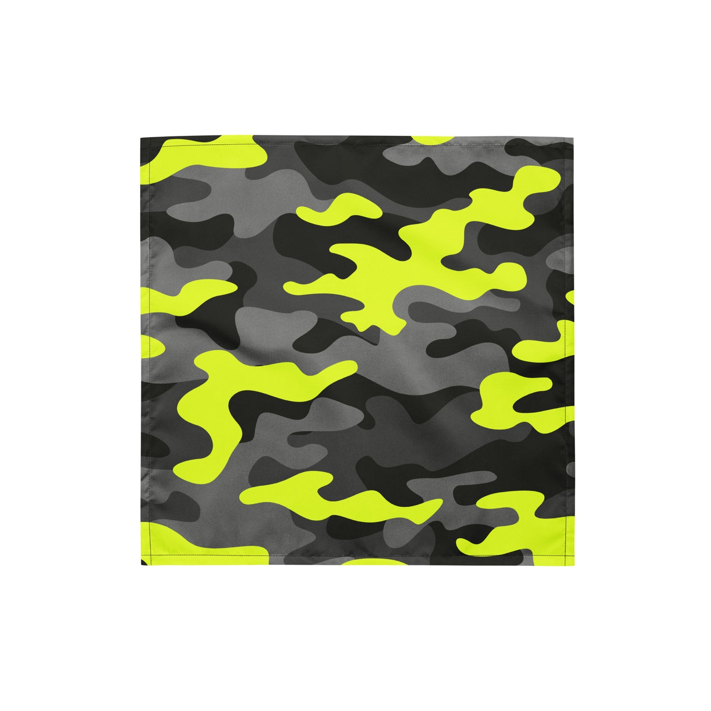 Camo Bandana | Black, Gray & Yellow Camouflage Print