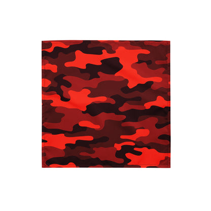 Camo Bandana | Scarlet Red & Black Camouflage Print