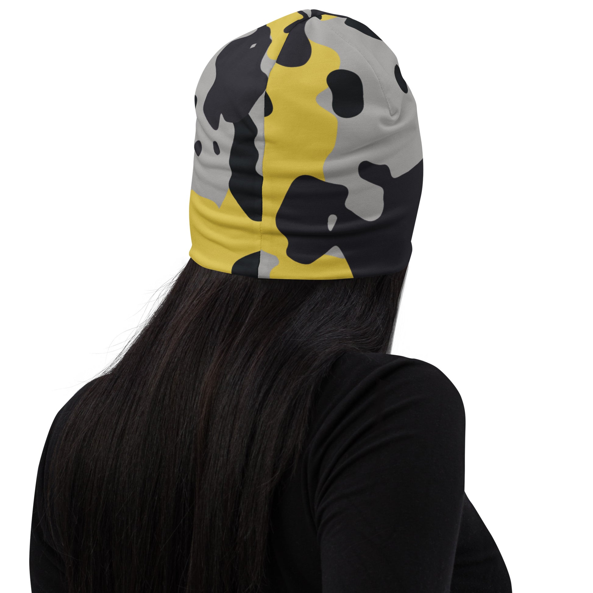 Camouflage Beanie | Yellow, Black and Silver