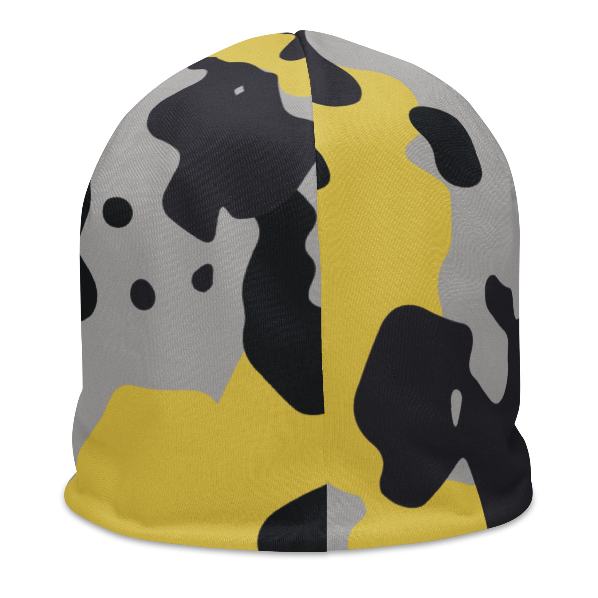 Camouflage Beanie | Yellow, Black and Silver