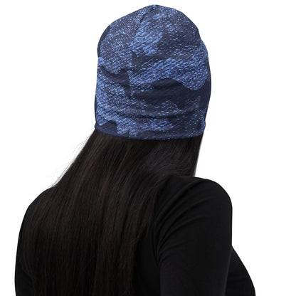 Camouflage Beanie | Denim Blue