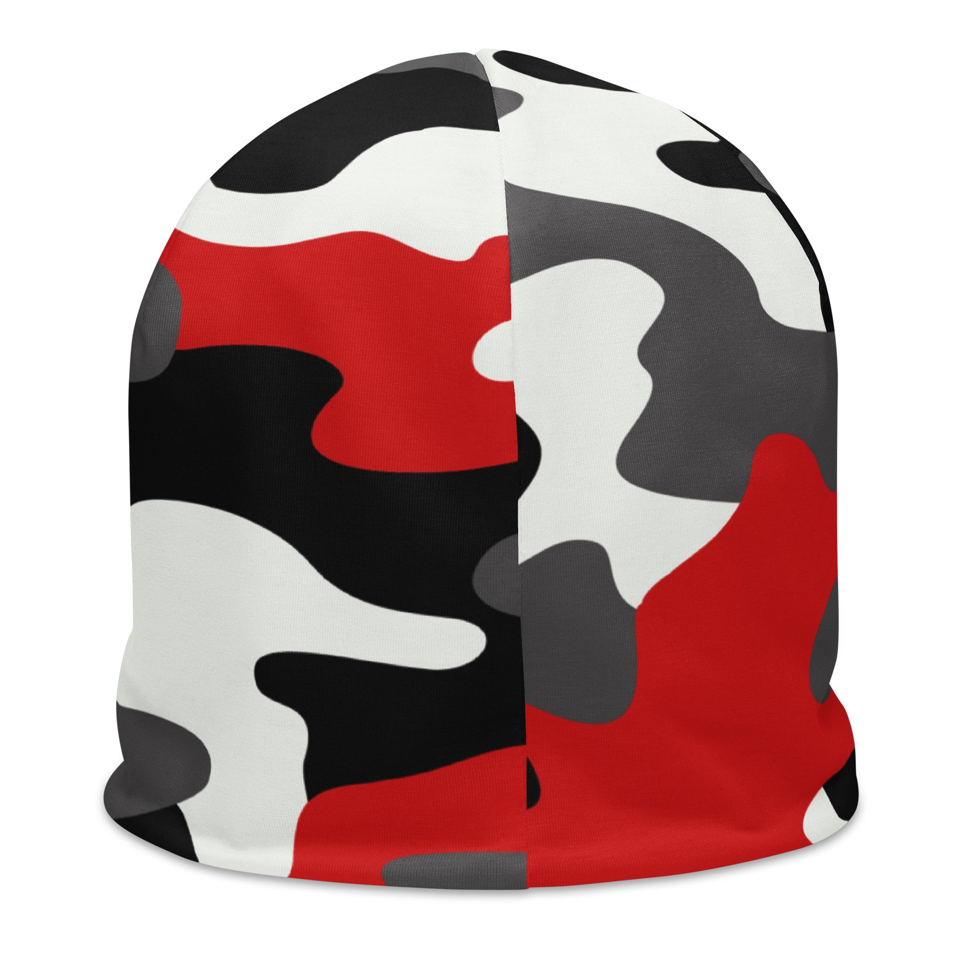 Camouflage Beanie | Red, Black, and White