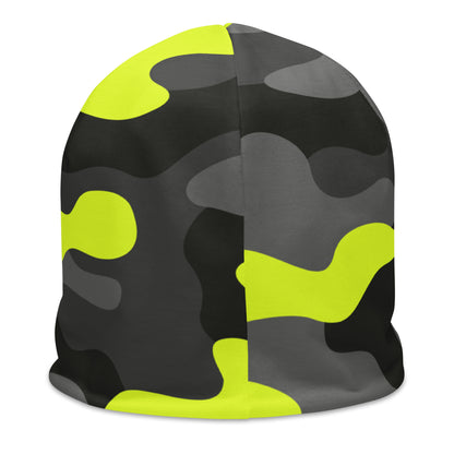 Camouflage Beanie | Yellow, Black, and Gray