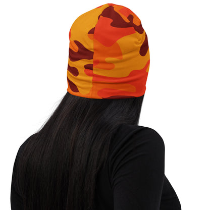 Camouflage Beanie | Orange & Red