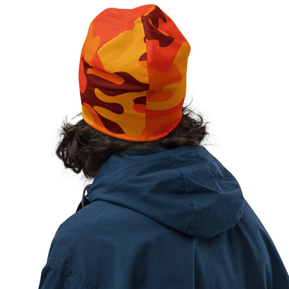 Camouflage Beanie | Orange & Red