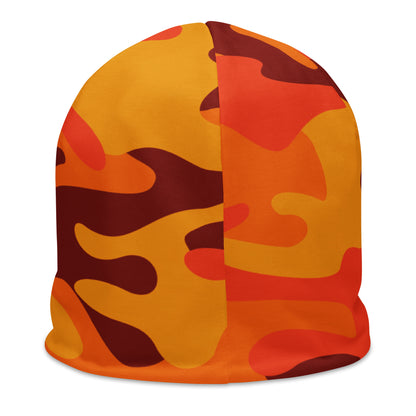 Camouflage Beanie | Orange & Red