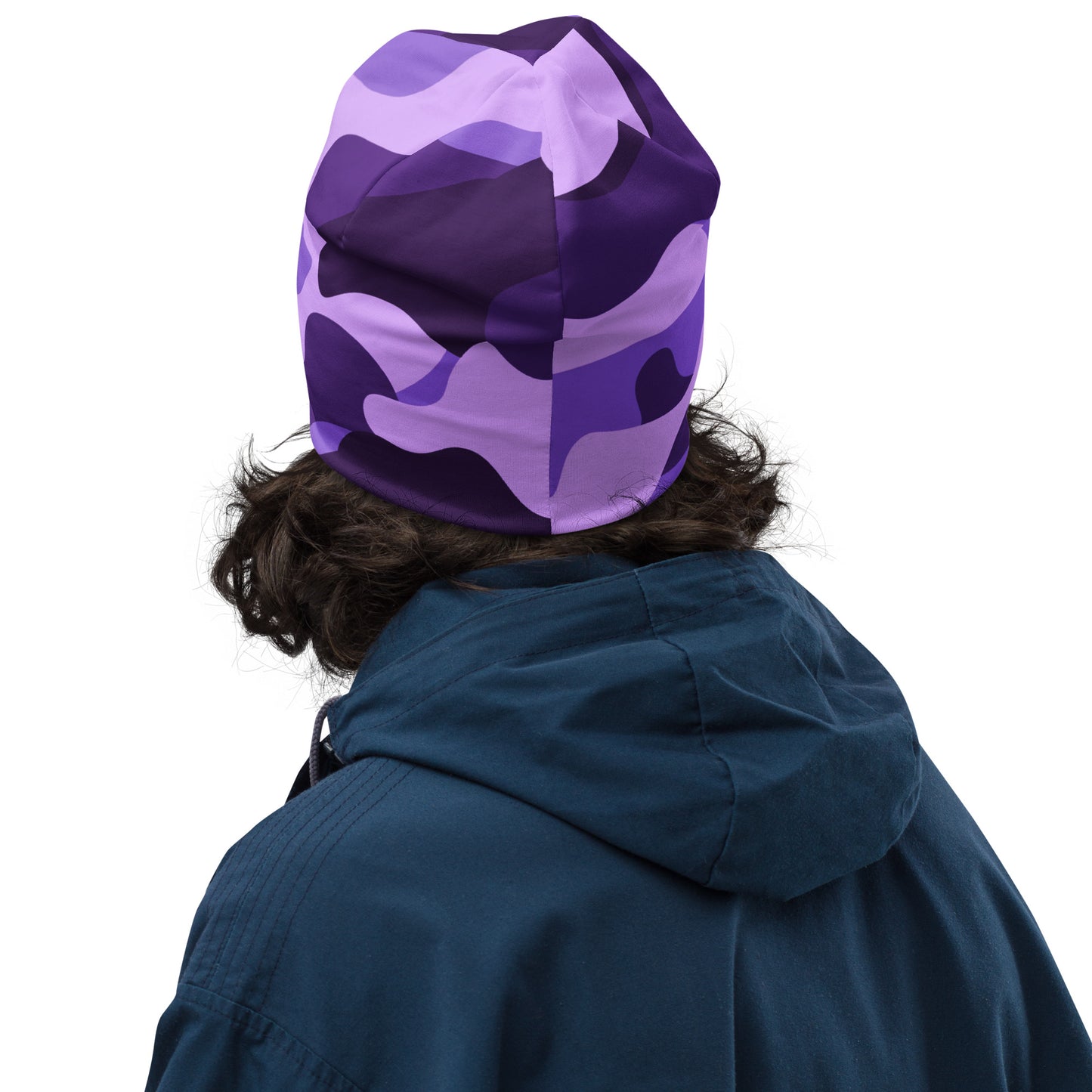 Camouflage Beanie | Purple, Blue, and Mauve