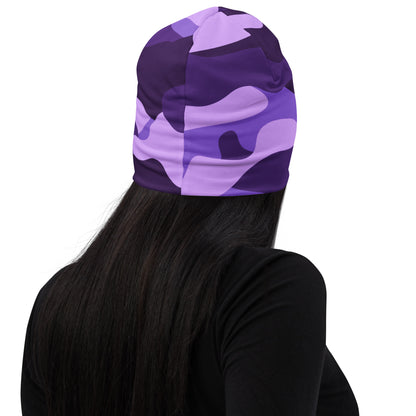 Camouflage Beanie | Purple, Blue, and Mauve