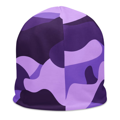 Camouflage Beanie | Purple, Blue, and Mauve