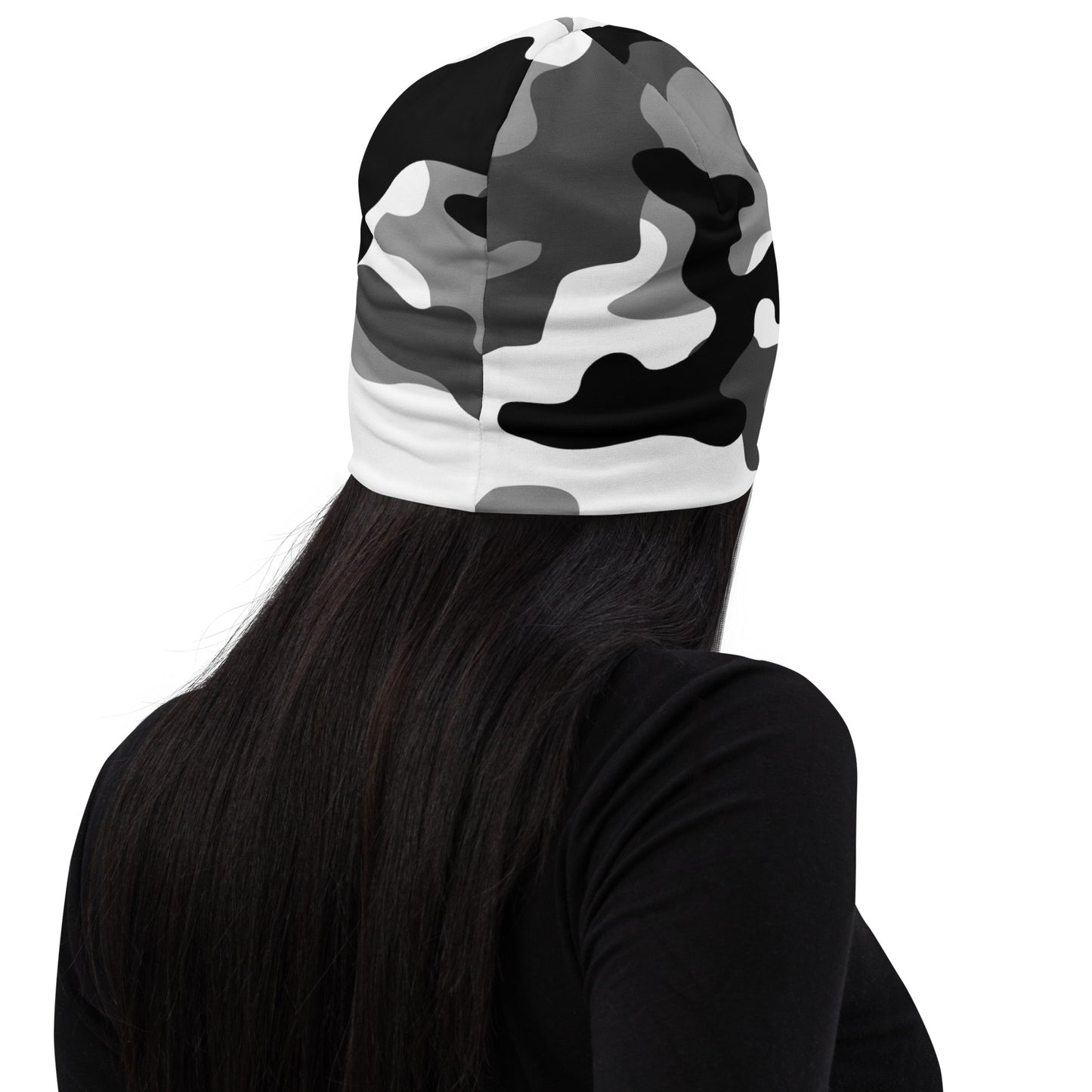 Camouflage Beanie | Gray, Black, & White