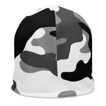 Camouflage Beanie | Gray, Black, & White