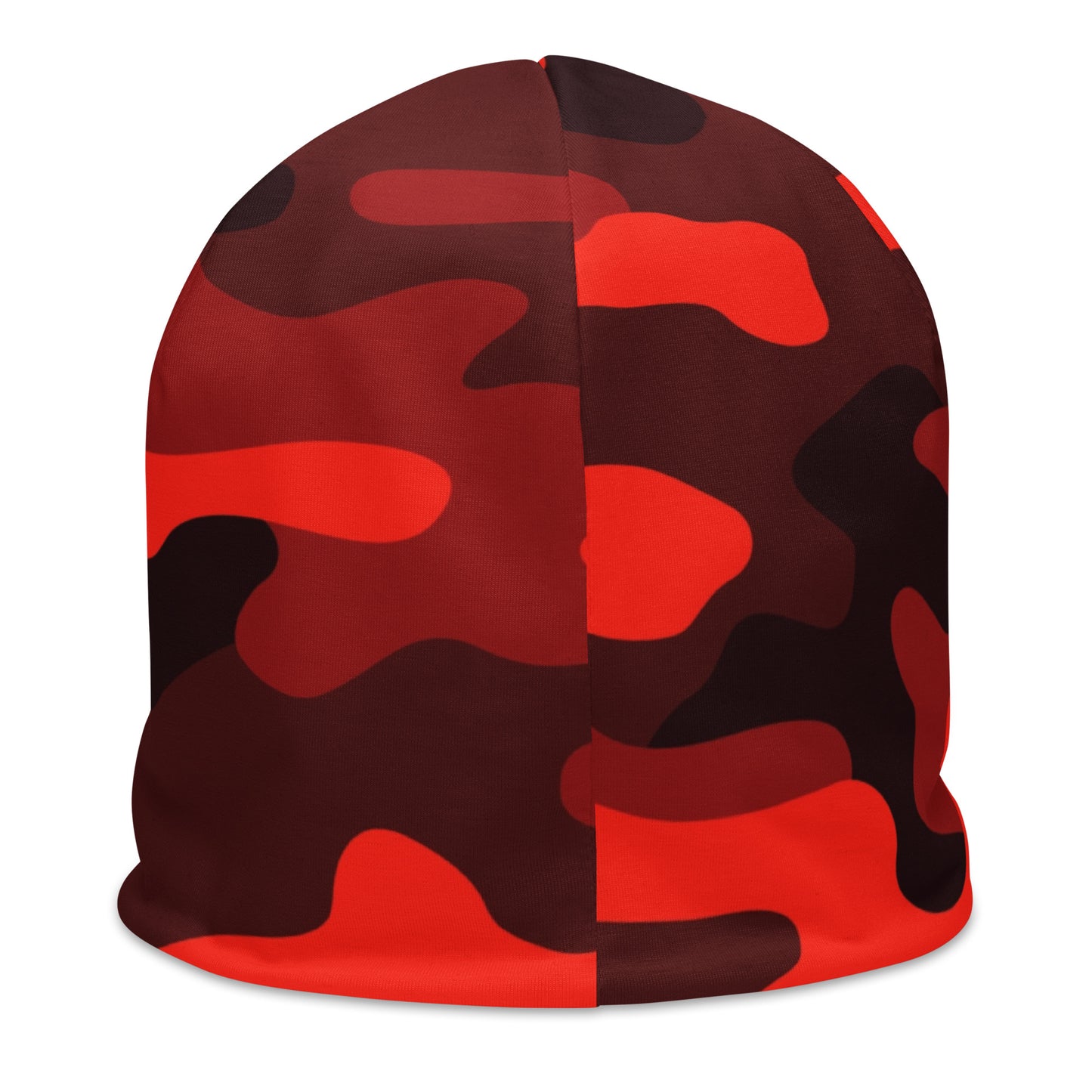 Camouflage Beanie | Scarlet Red & Black