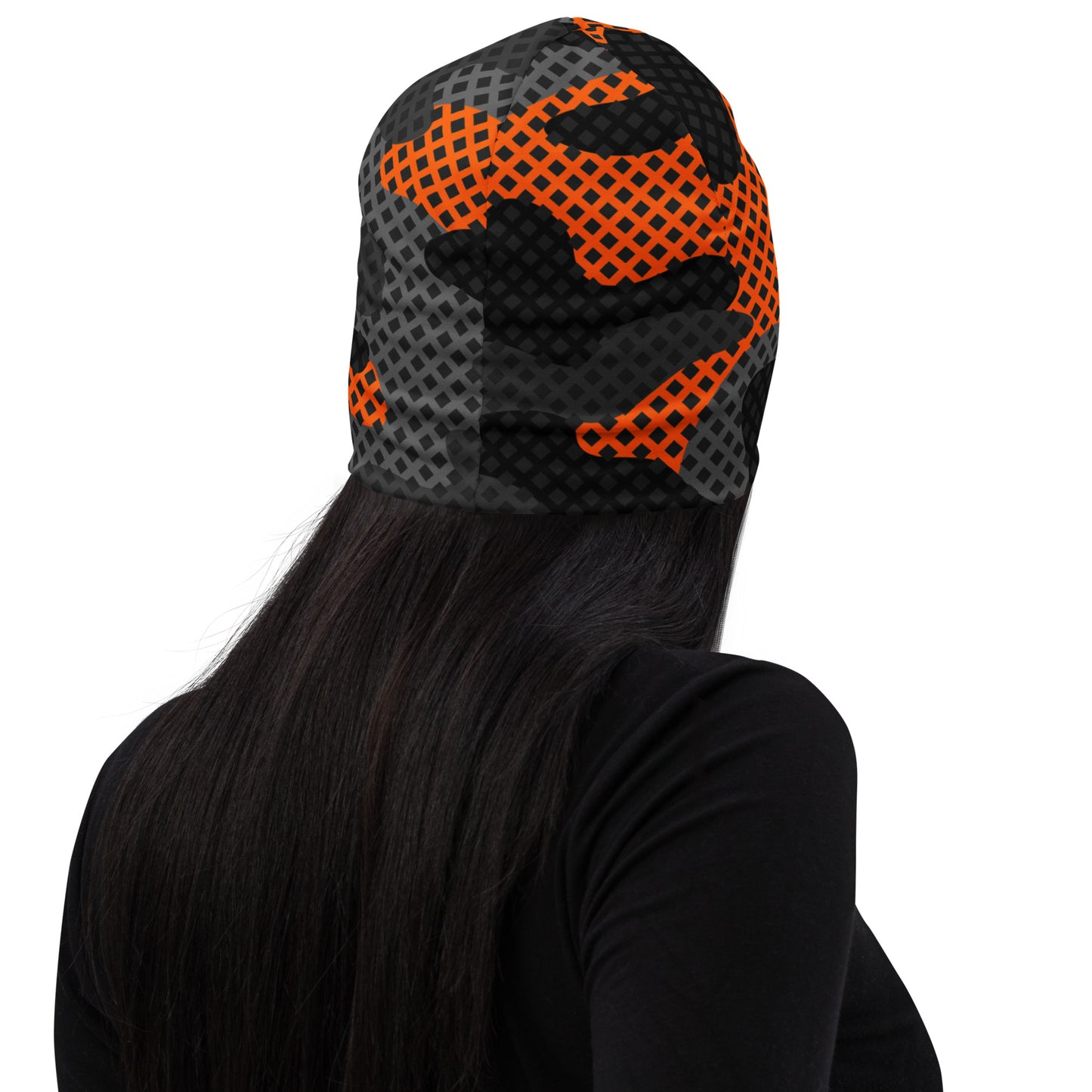 Camouflage Beanie | Orange & Black Pixel