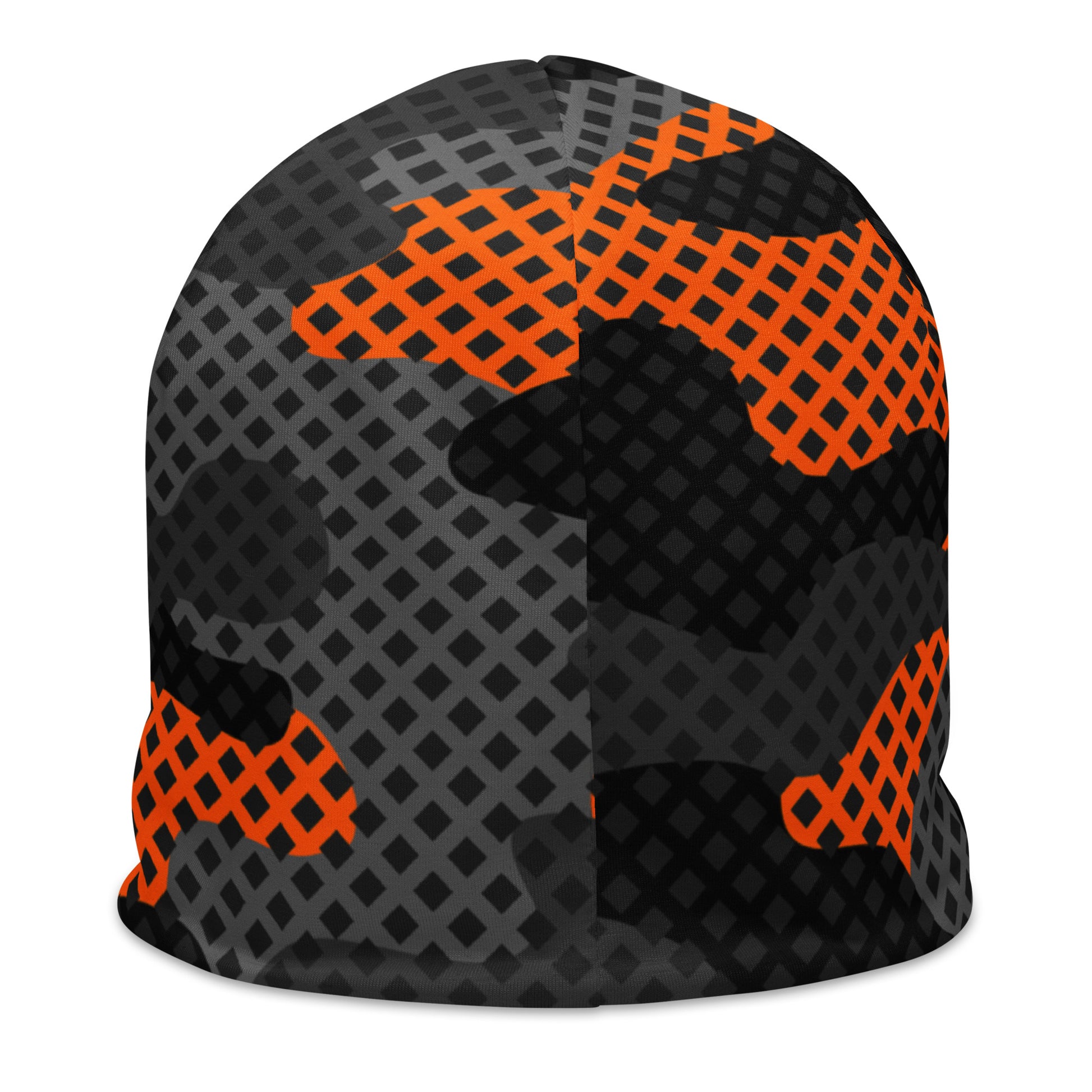 Camouflage Beanie | Orange & Black Pixel