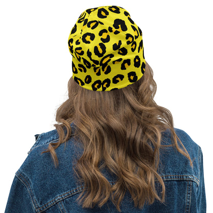 Leopard Print Beanie | Yellow and Black