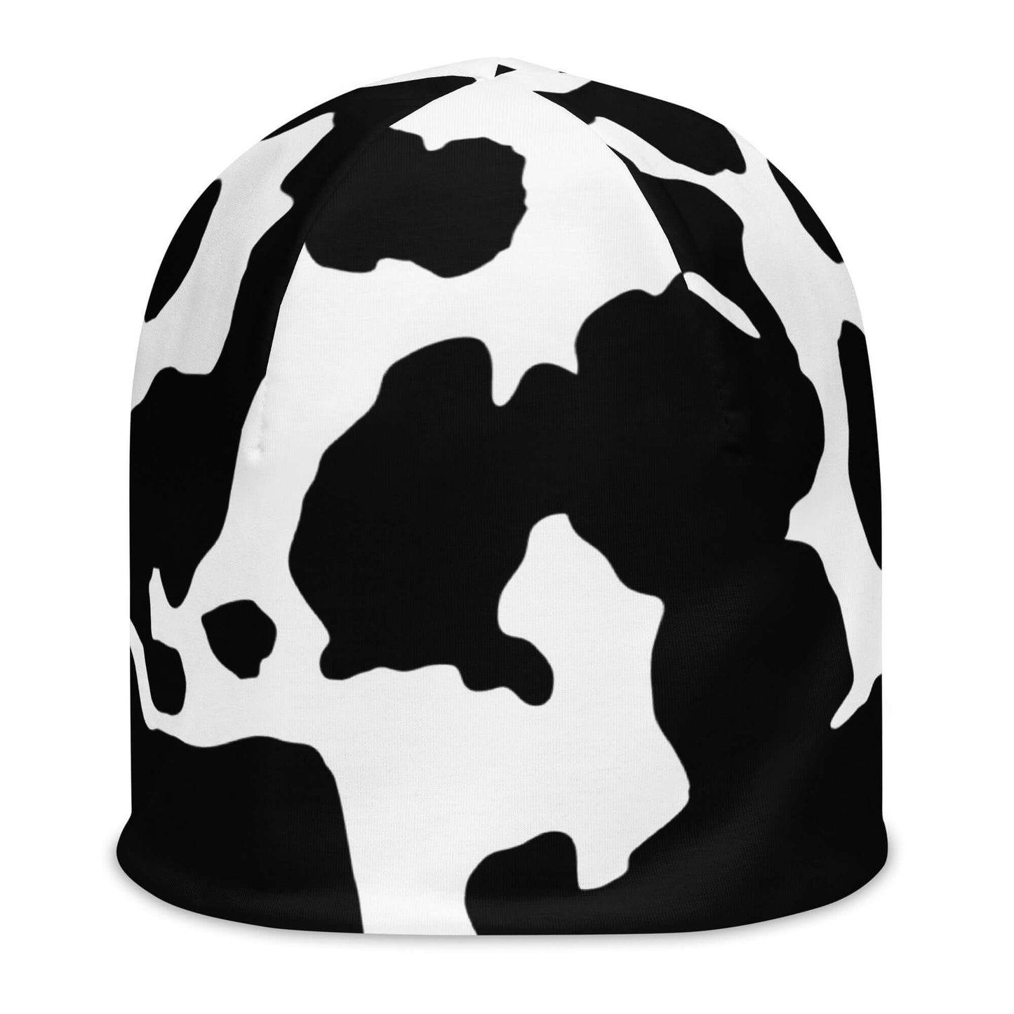 Camouflage Beanie | Black & White Cow Print