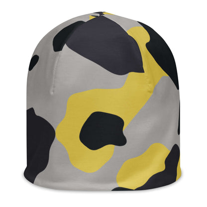 Camouflage Beanie | Yellow, Black and Silver