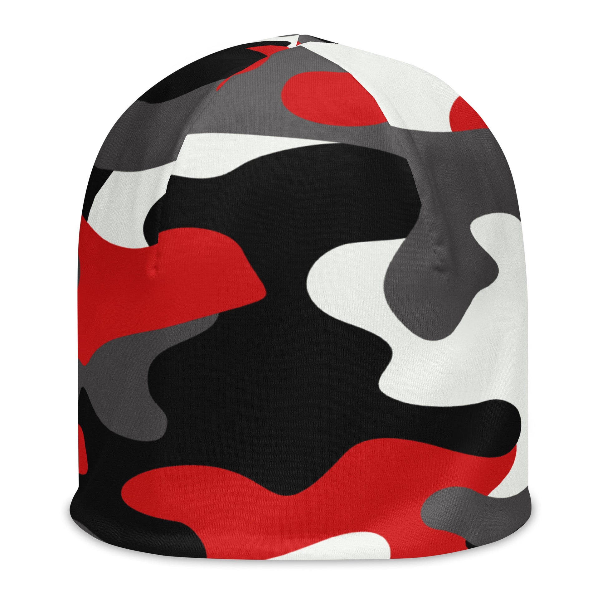 Camouflage Beanie | Red, Black, and White