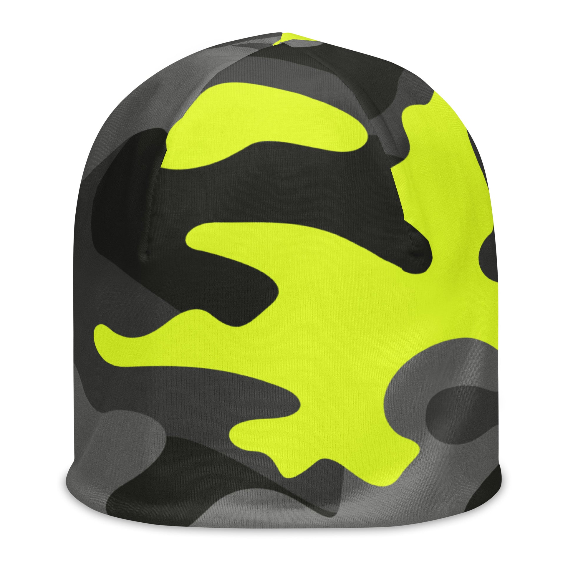 Camouflage Beanie | Yellow, Black, and Gray