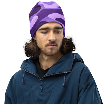 Camouflage Beanie | Purple, Blue, and Mauve