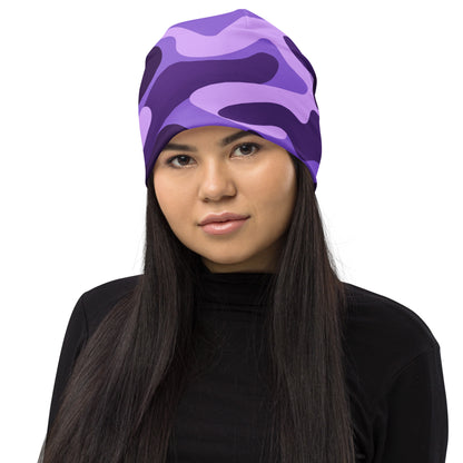 Camouflage Beanie | Purple, Blue, and Mauve