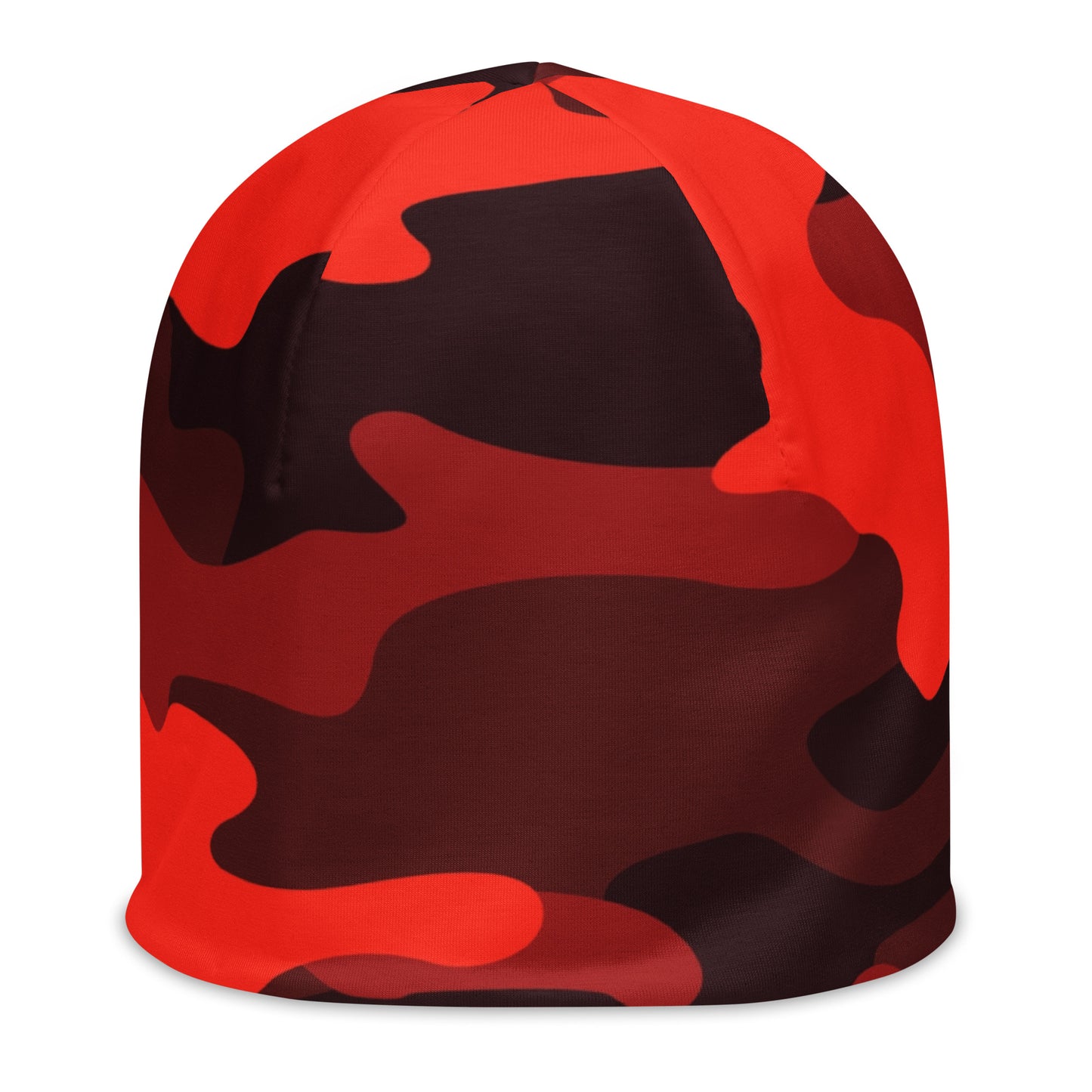 Camouflage Beanie | Scarlet Red & Black