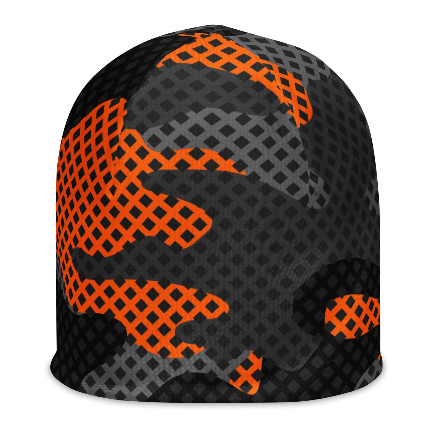 Camouflage Beanie | Orange & Black Pixel