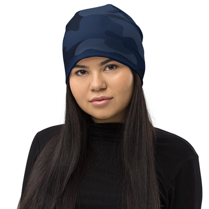 Camouflage Beanie | Deep Blue