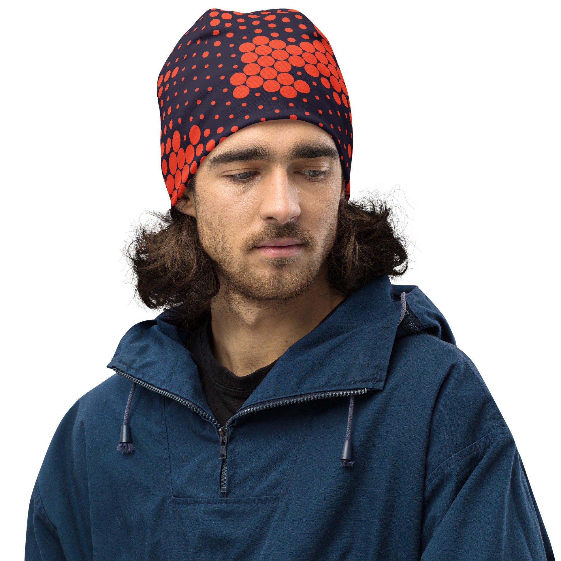 Camouflage Beanie | Orange & Blue Digital