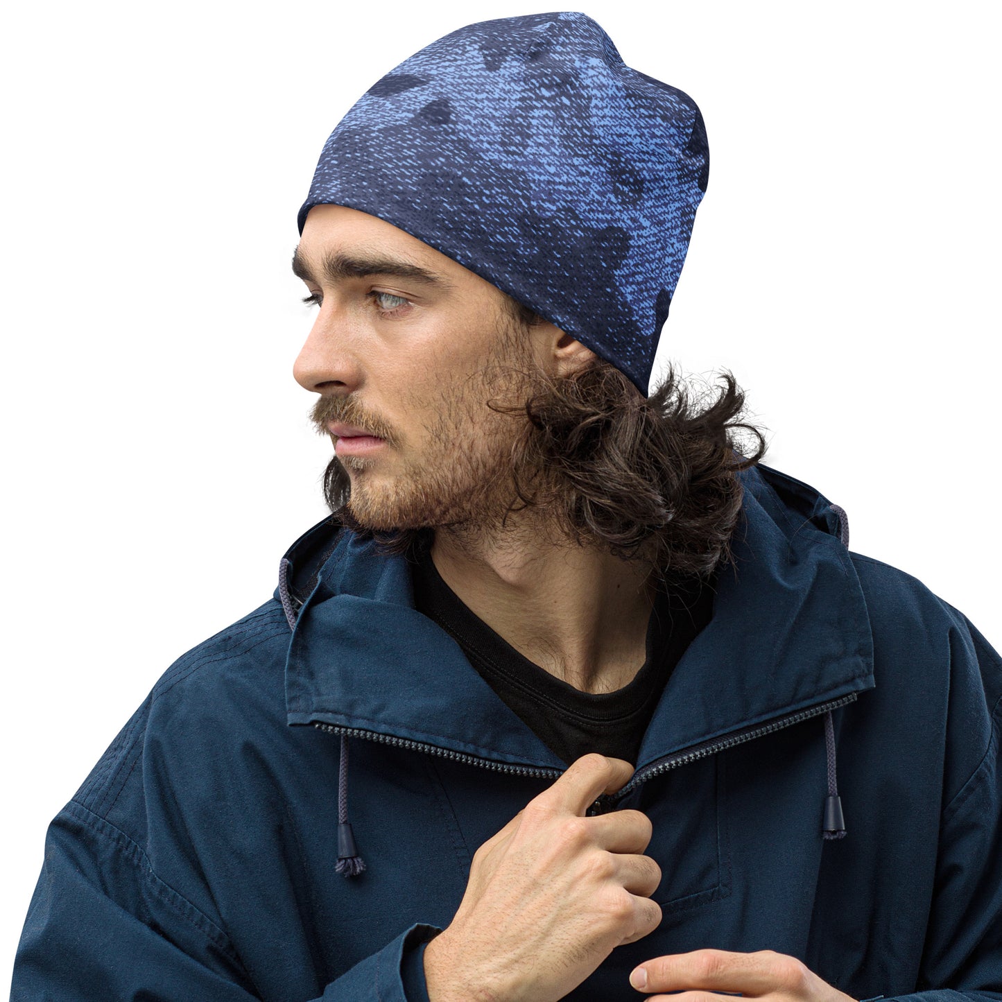 Camouflage Beanie | Denim Blue