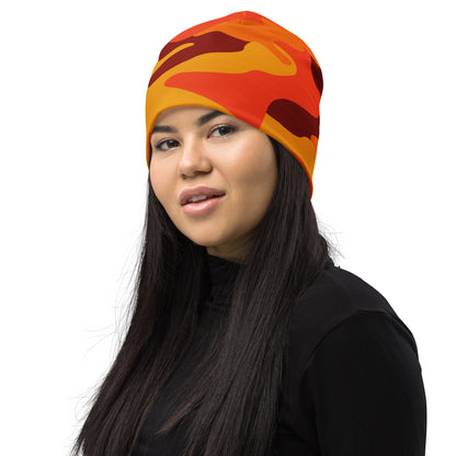 Camouflage Beanie | Orange & Red