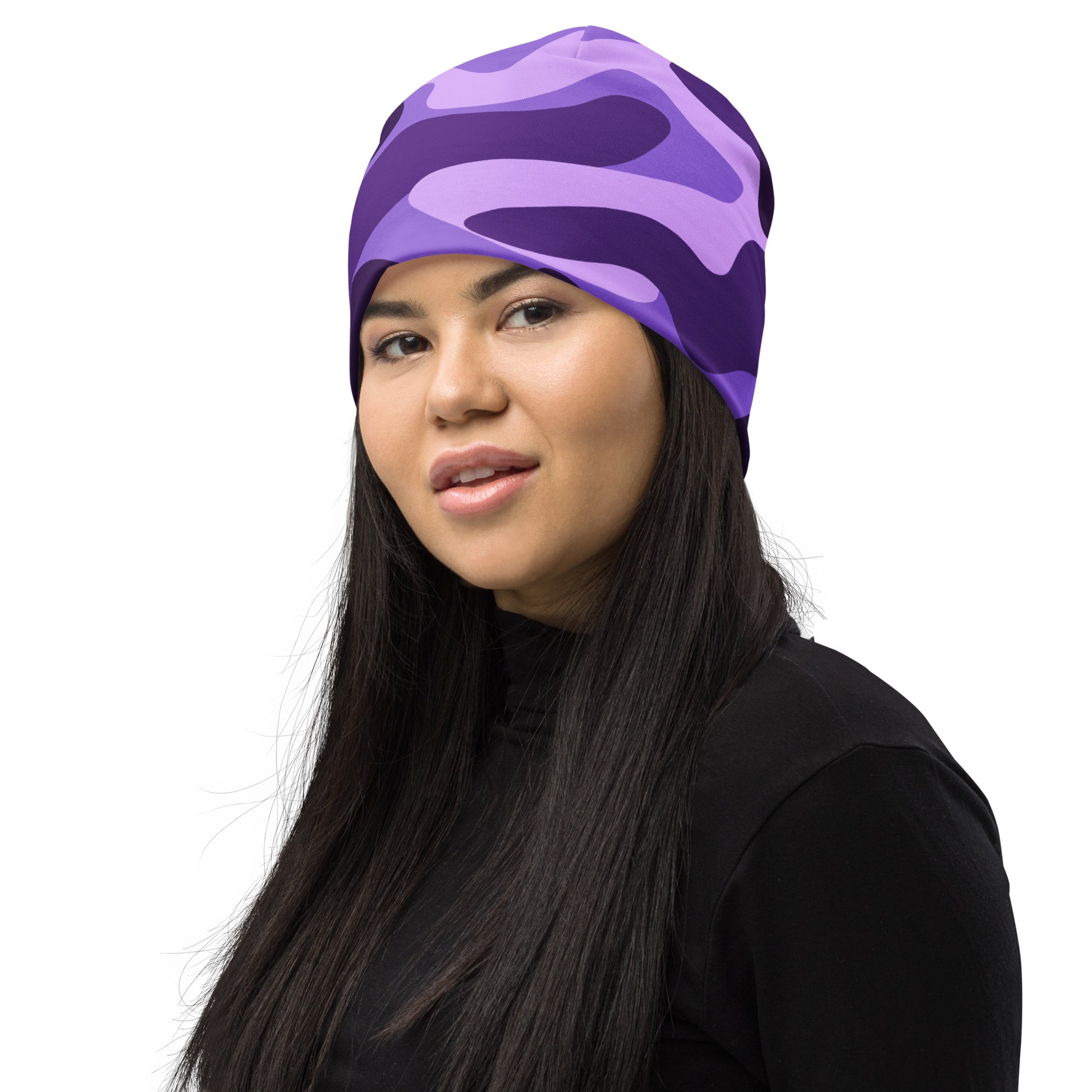 Camouflage Beanie | Purple, Blue, and Mauve