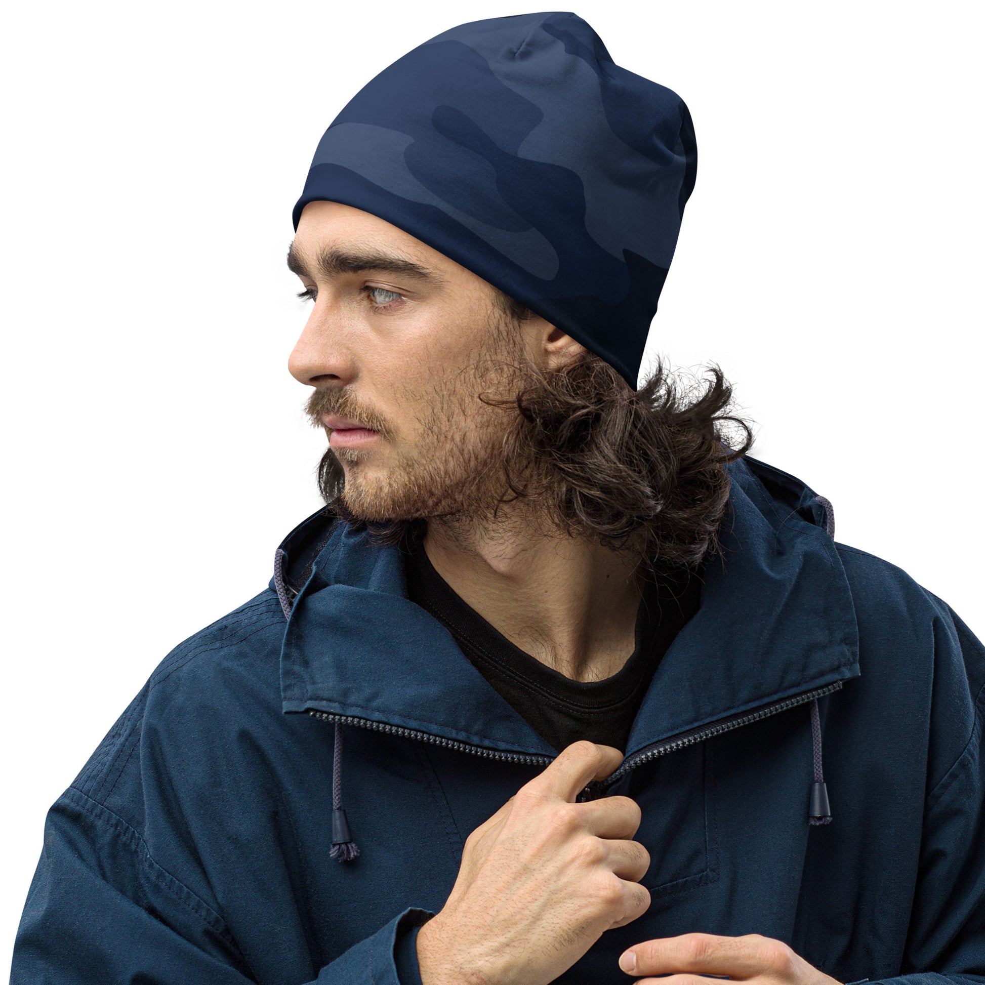 Camouflage Beanie | Deep Blue