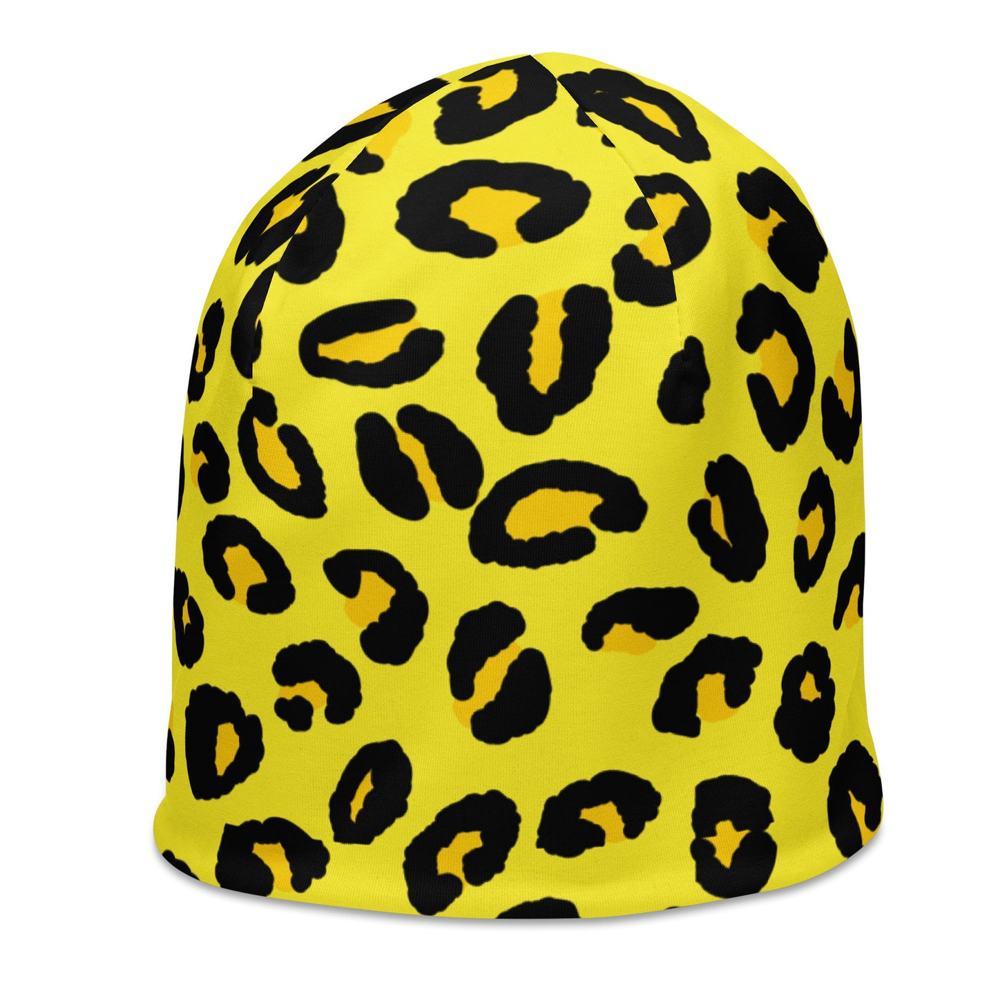 Leopard Print Beanie | Yellow and Black