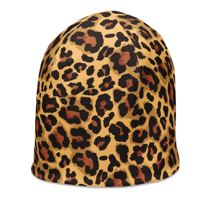 Leopard Print Beanie | Classic Brown and Black