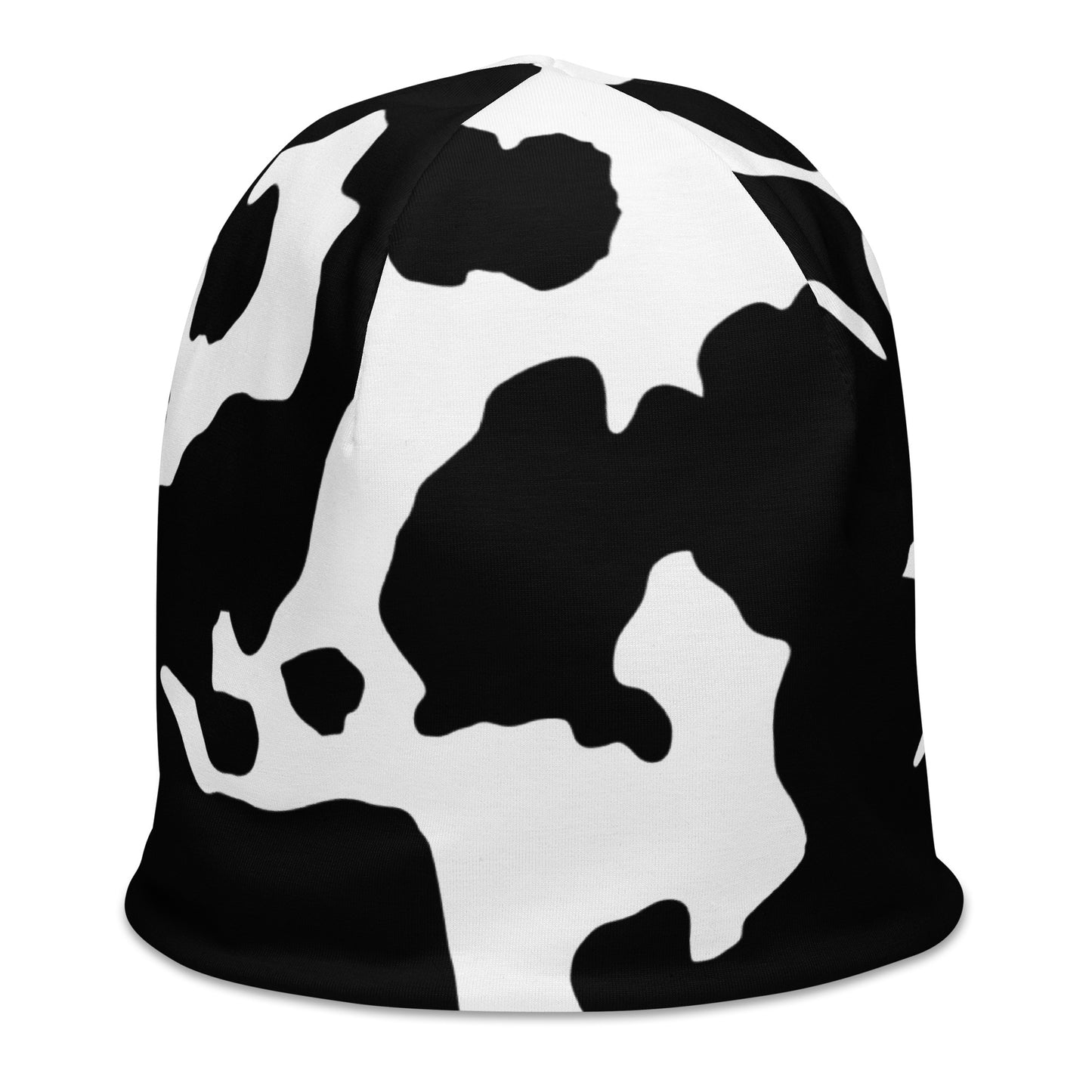 Camouflage Beanie | Black & White Cow Print