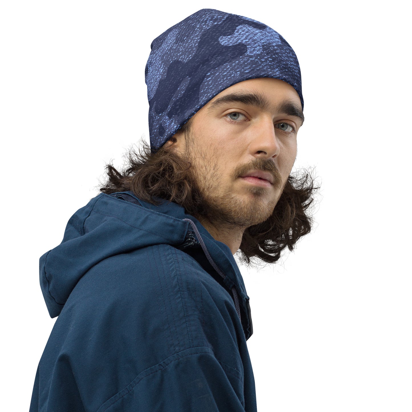 Camouflage Beanie | Denim Blue