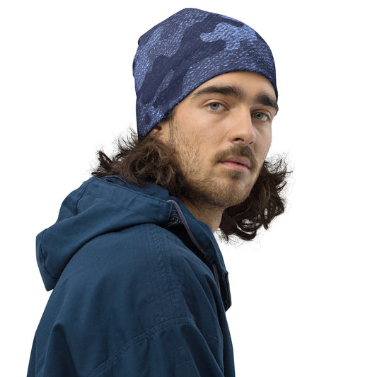 Camouflage Beanie | Denim Blue