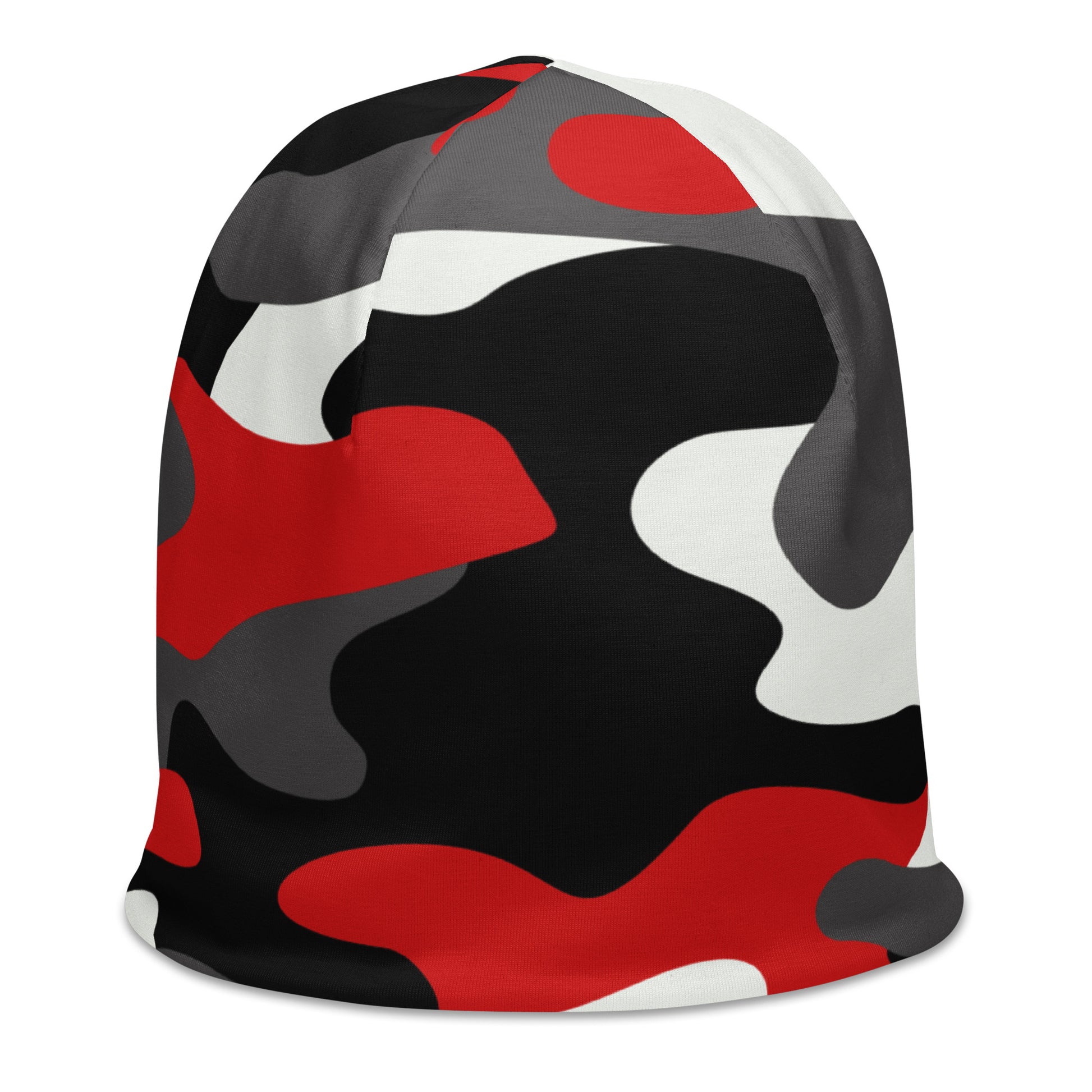 Camouflage Beanie | Red, Black, and White