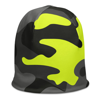 Camouflage Beanie | Yellow, Black, and Gray