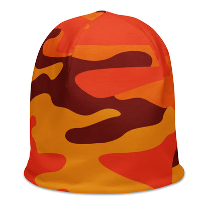 Camouflage Beanie | Orange & Red