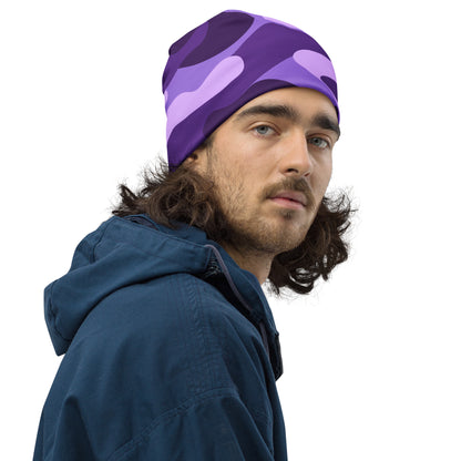 Camouflage Beanie | Purple, Blue, and Mauve