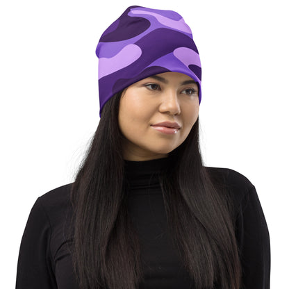 Camouflage Beanie | Purple, Blue, and Mauve