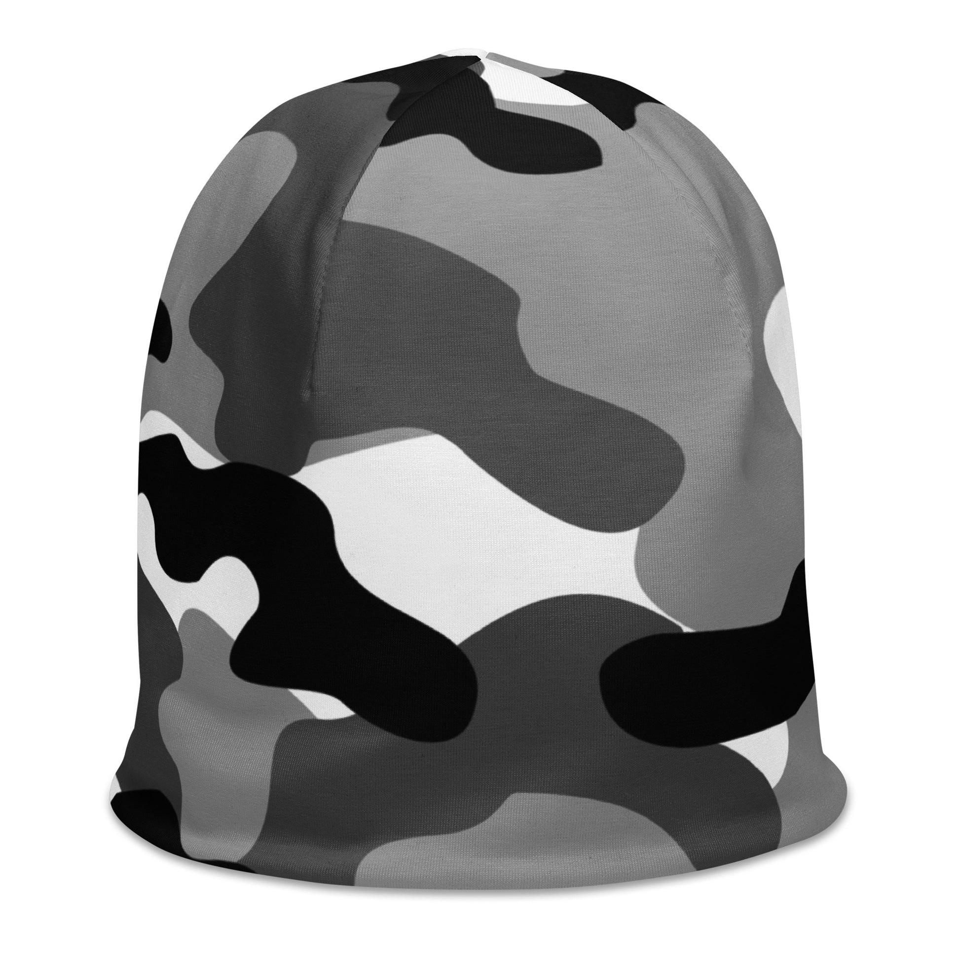 Camouflage Beanie | Gray, Black, & White