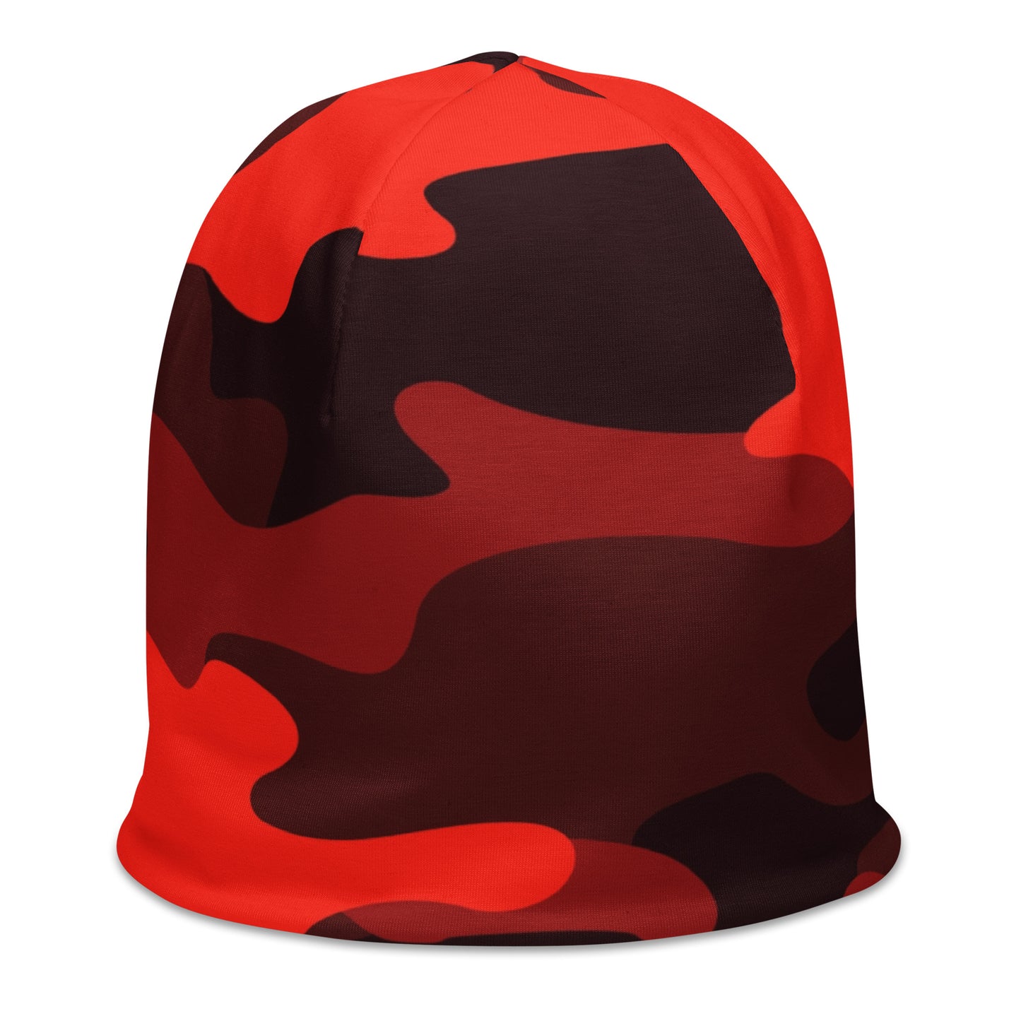 Camouflage Beanie | Scarlet Red & Black