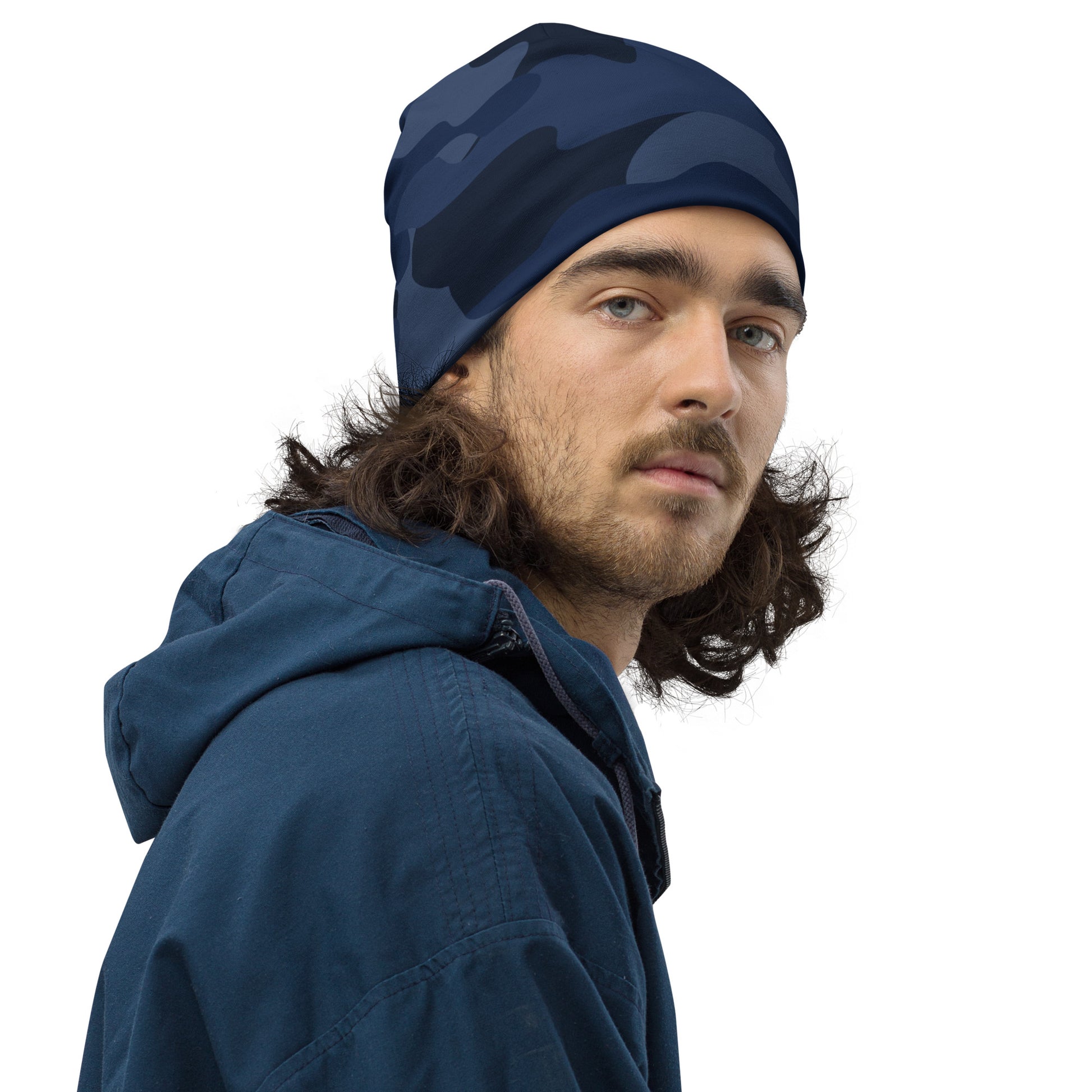 Camouflage Beanie | Deep Blue